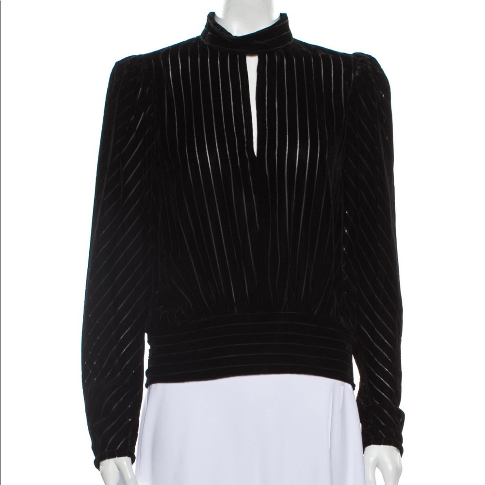 FRAME Denim mock neck blouse